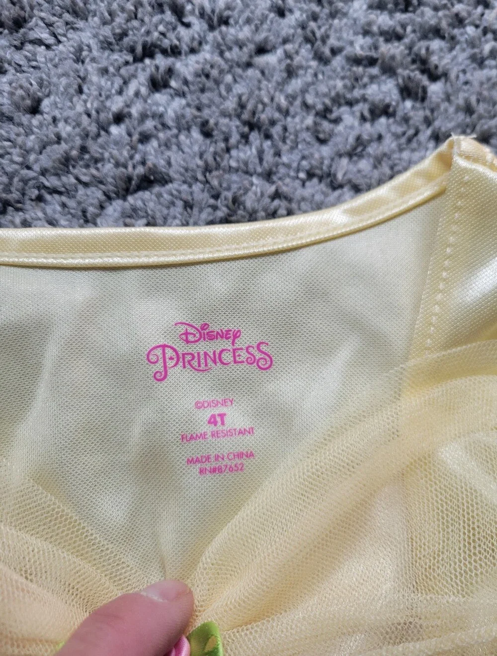 NEW Disney Girls Yellow Belle Princess Costume Dress with Pink Accents Size 4T